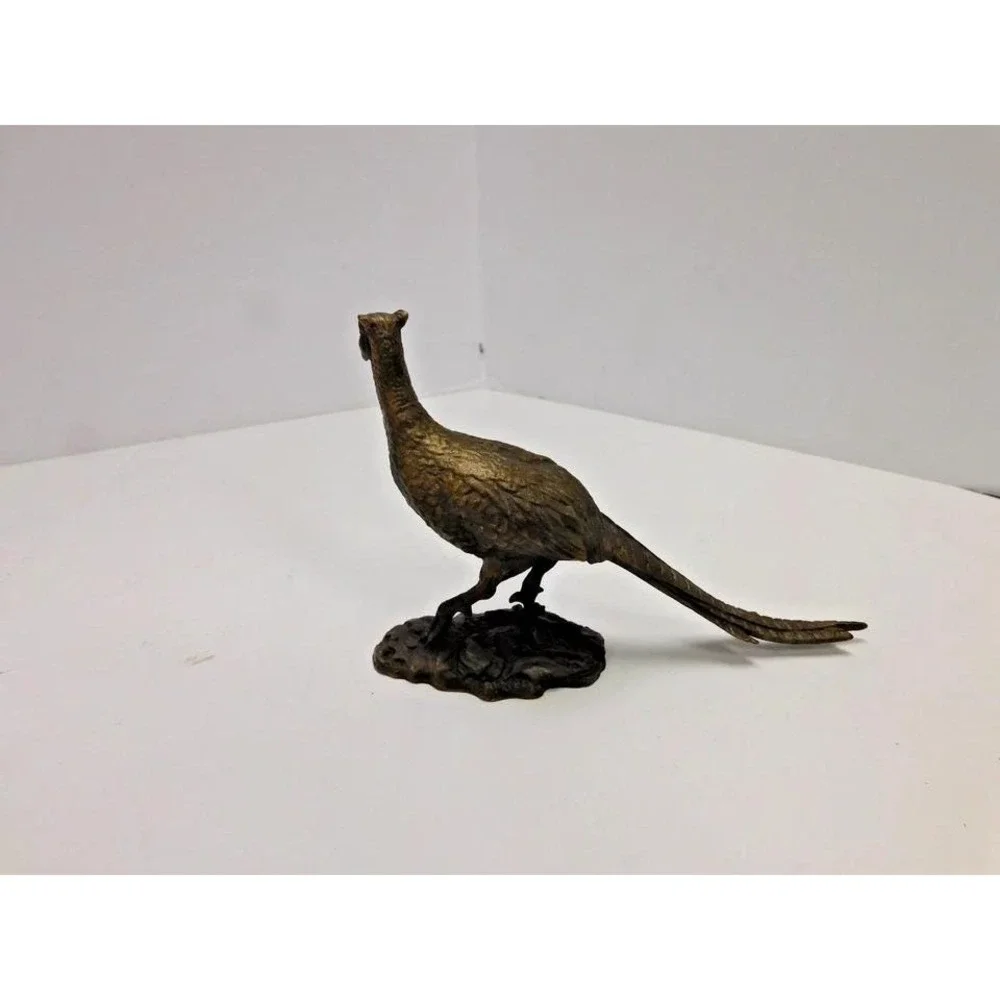 Vtg Avon Set American Wildlife Bronze Collection Owl & Pheasant EJ24